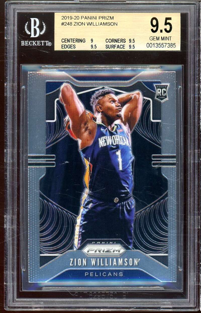 Zion Williamson Rookie Card 2019-20 Panini Prizm #248 BGS 9.5 (9 9.5 9.5 9.5) Image 1