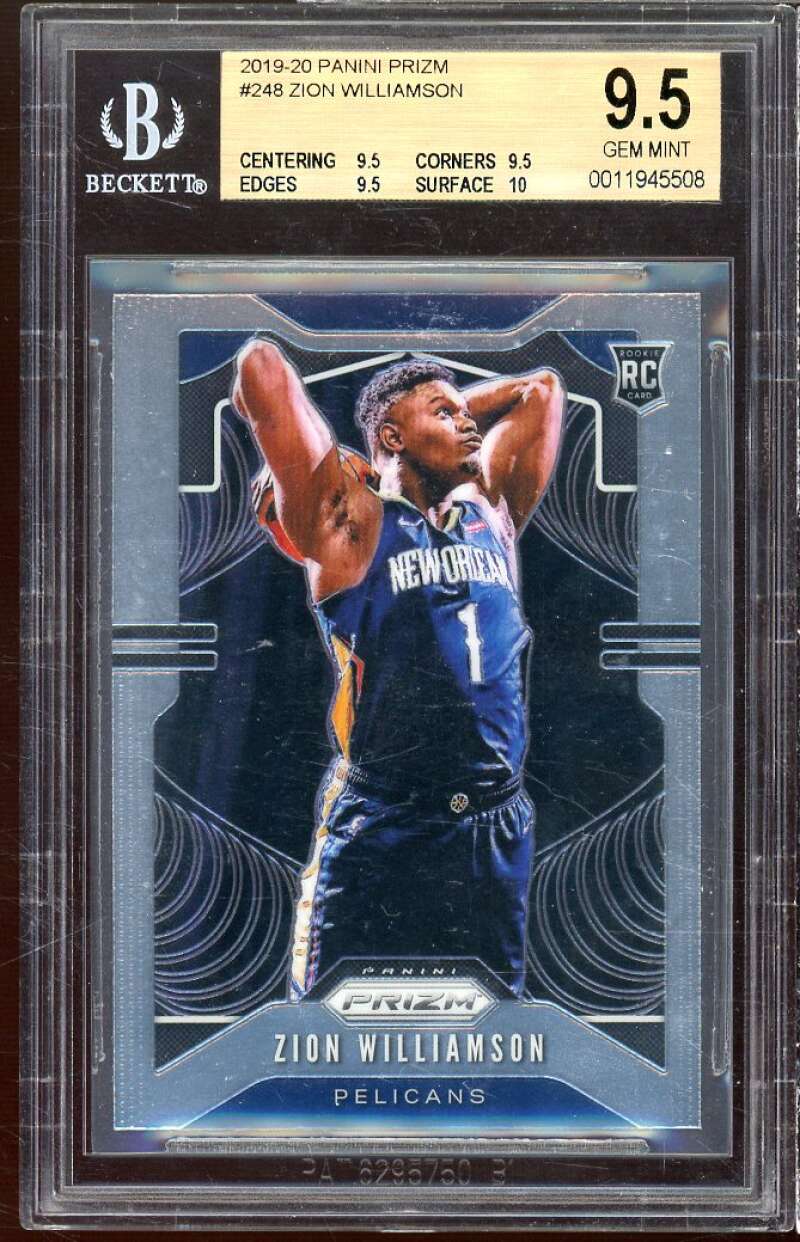 Zion Williamson Rookie Card 2019-20 Panini Prizm #248 BGS 9.5 (9.5 9.5 9.5 10) Image 1