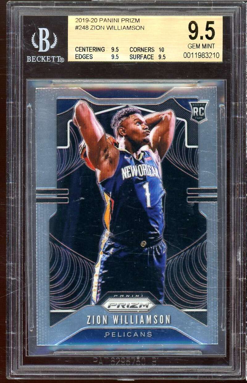 Zion Williamson Rookie Card 2019-20 Panini Prizm #248 BGS 9.5 (9.5 10 9.5 9.5) Image 1