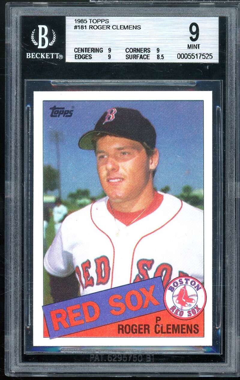 Roger Clemens Rookie Card 1985 Topps #181 BGS 9 (9 9 9 8.5) Image 1