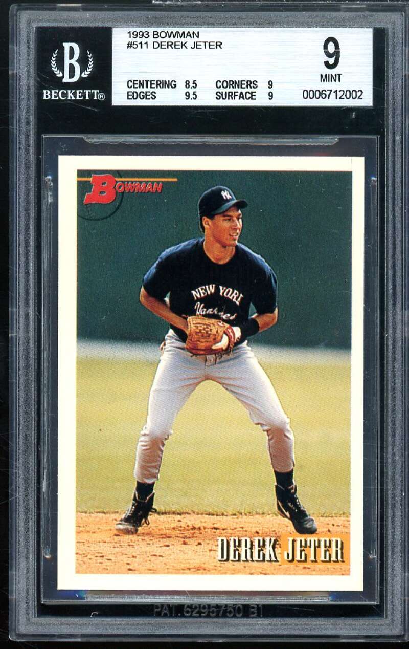 Derek Jeter Rookie Card 1993 Bowman #511 BGS 9 (8.5 9 9.5 9) Image 1