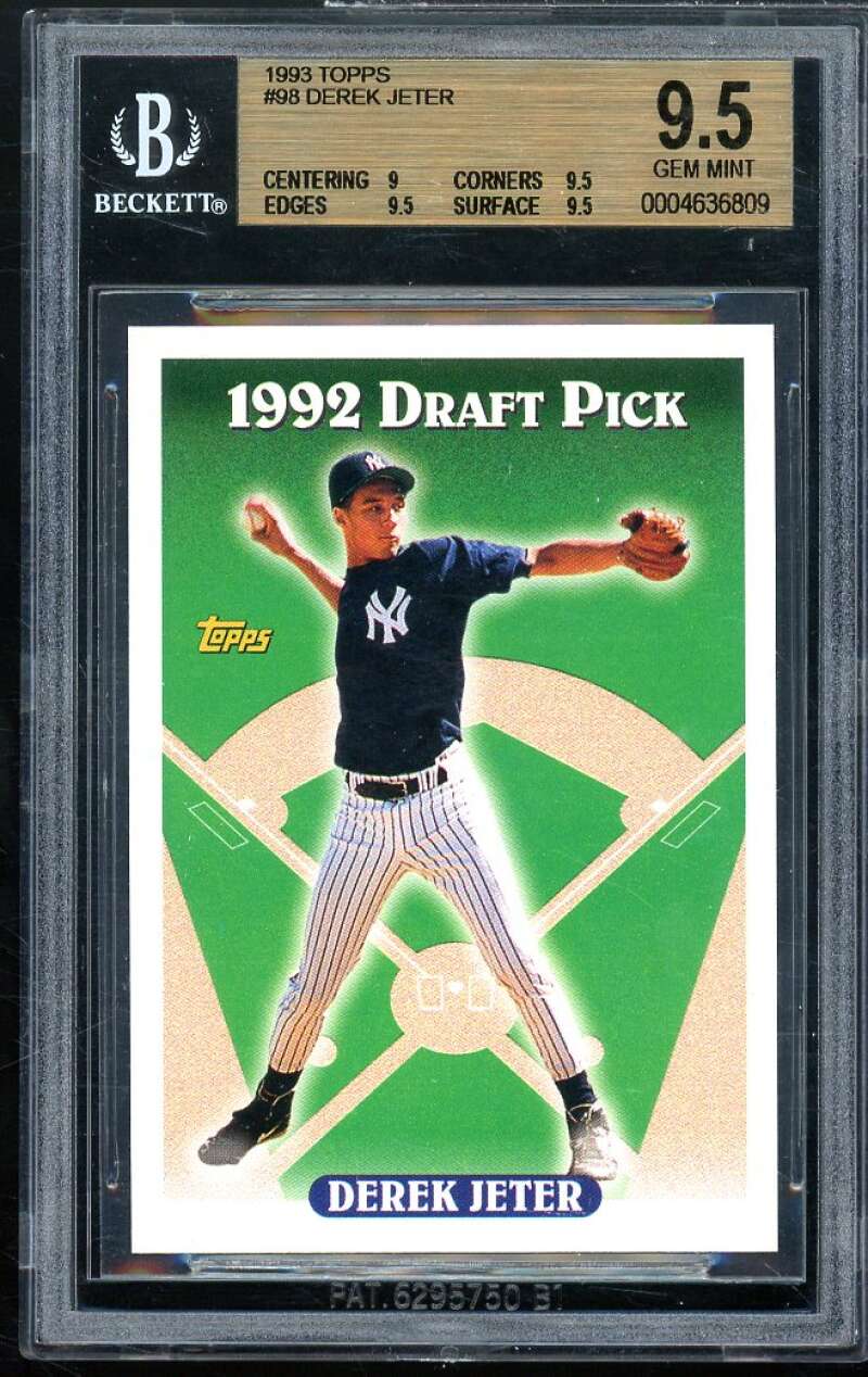 Derek Jeter Rookie Card 1993 Topps #98 BGS 9.5 (9 9.5 9.5 9.5) Image 1