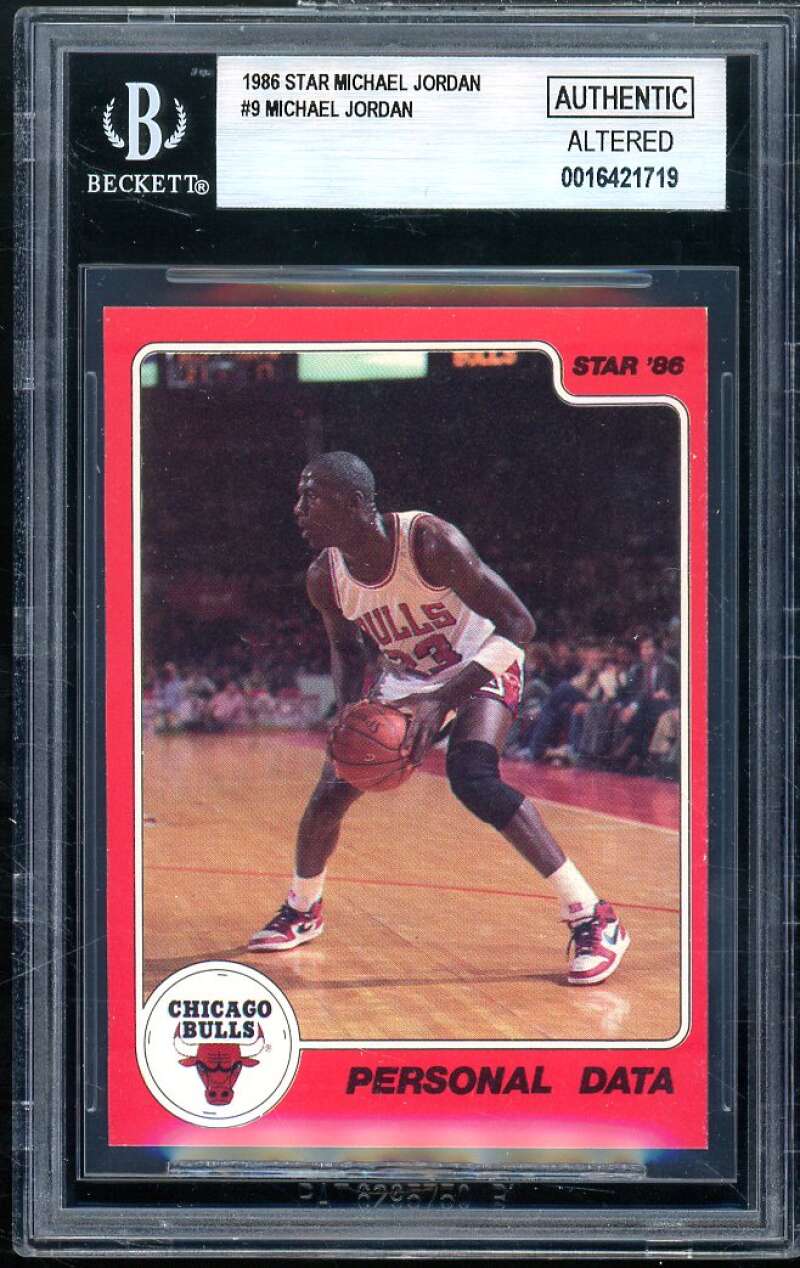 Michael Jordan Rookie Card 1986 Star #9 BGS Authentic Altered Image 1