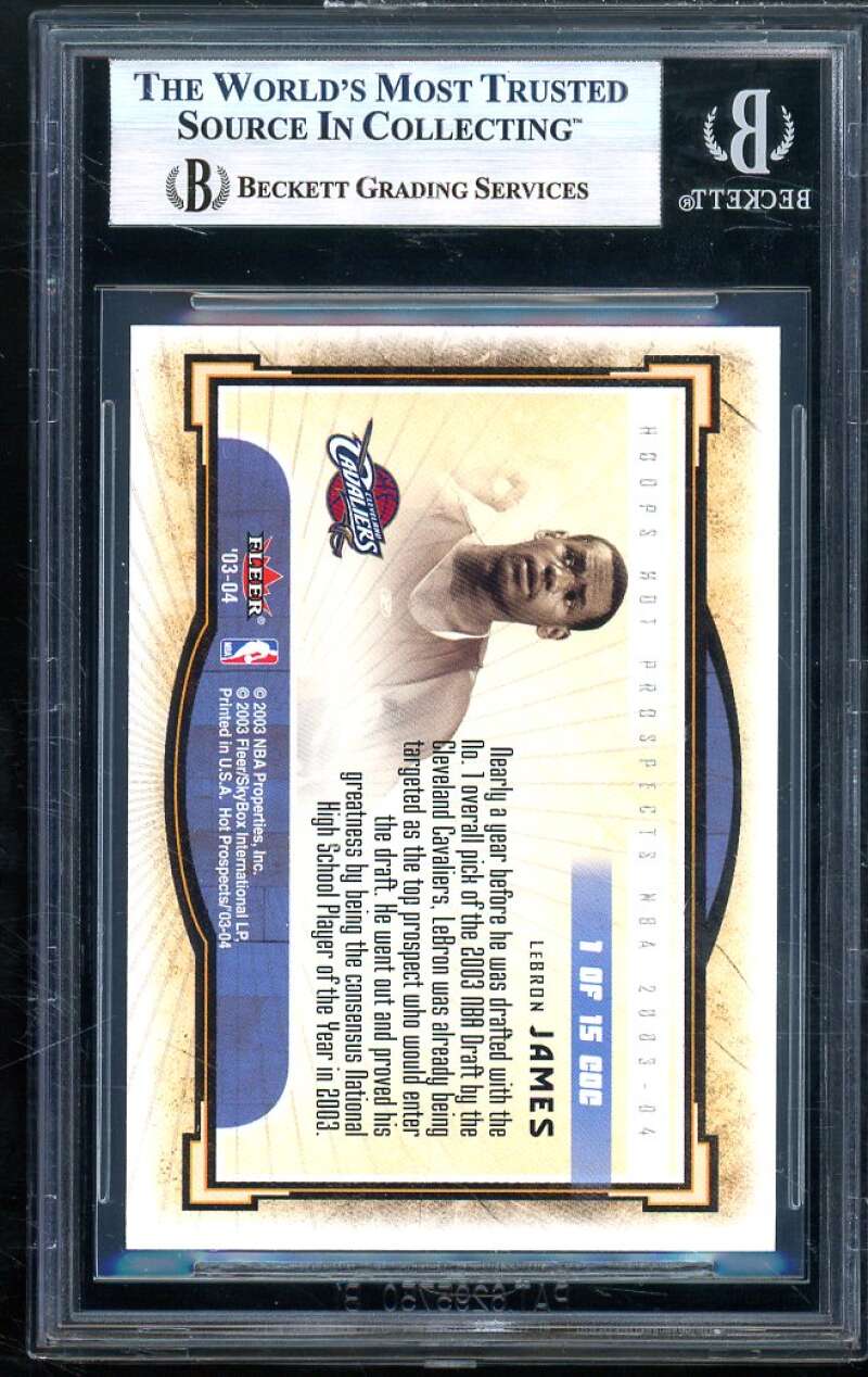 Lebron James Rookie Card 2003-04 Hoops Hot Prospects Cream Of Crop #1 BGS 8.5 Image 2