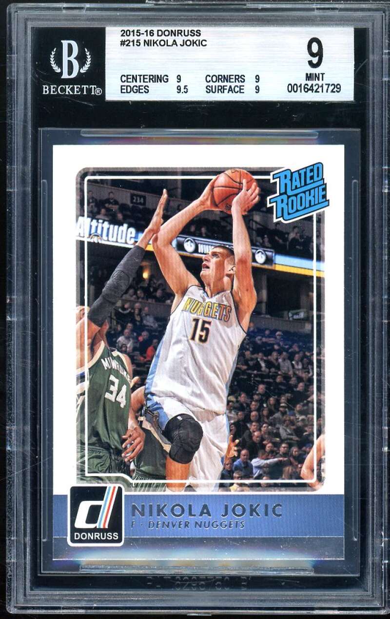 Nikola Jokic Rookie Card 2015-16 Donruss #215 BGS 9 (9 9 9.5 9) Image 1