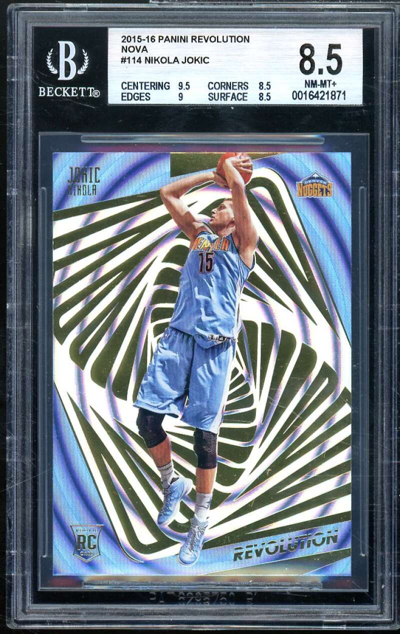 Nikola Jokic Rookie 2015-16 Panini Revolution Nova #114 BGS 8.5 (9.5 8.5 9 8.5) Image 1