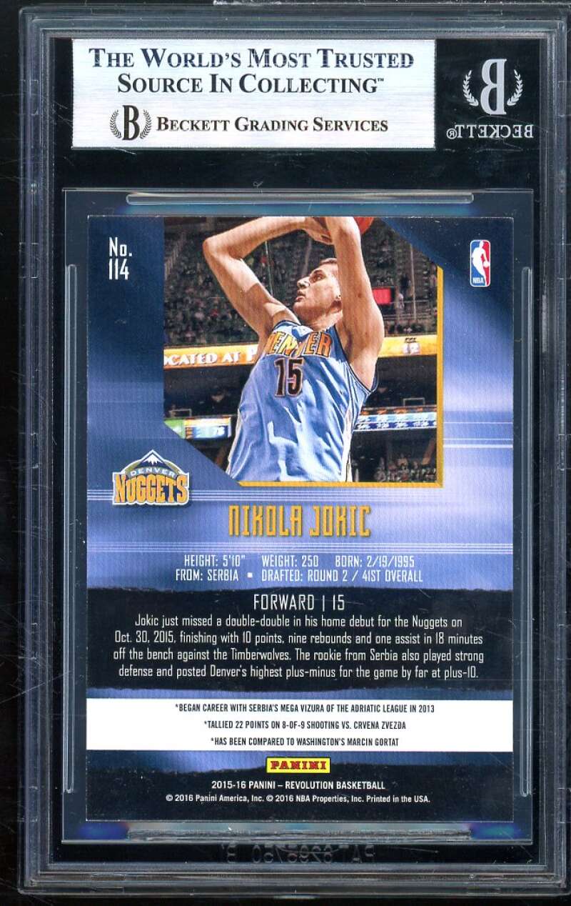 Nikola Jokic Rookie 2015-16 Panini Revolution Nova #114 BGS 8.5 (9.5 8.5 9 8.5) Image 2