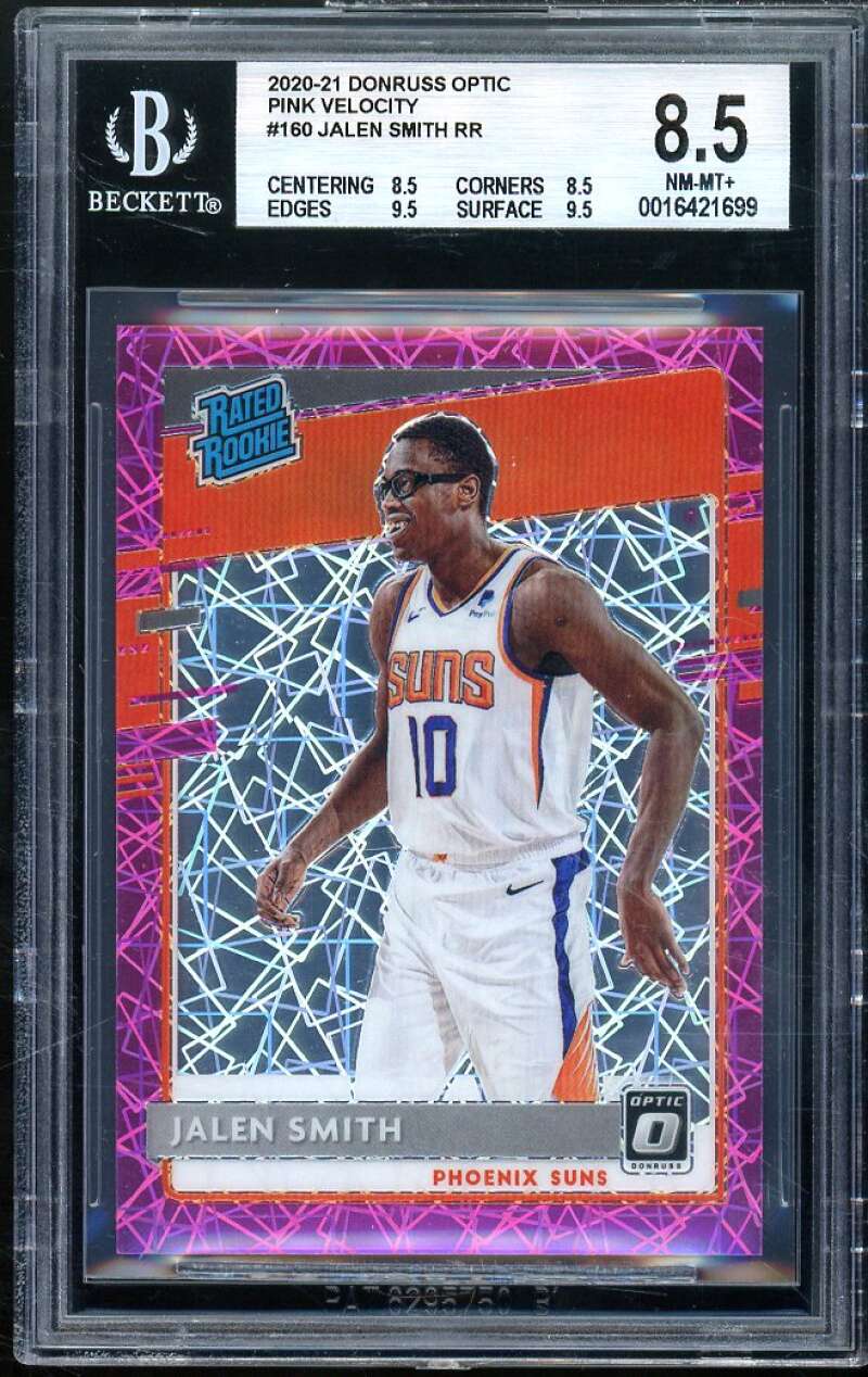 Jalen Smith Rookie Card 2020-21 Donruss Optic Pink Velocity #160 BGS 8.5 Image 1