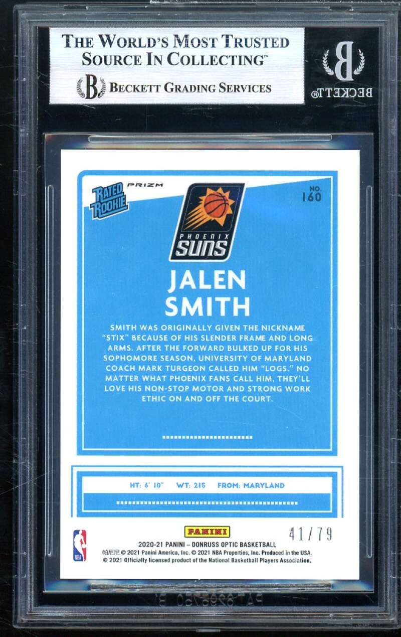 Jalen Smith Rookie Card 2020-21 Donruss Optic Pink Velocity #160 BGS 8.5 Image 2