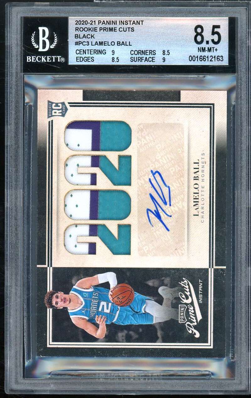LaMelo Ball 2020-21 Panini Instant Rookie Prime Black Auto (#d 1 of 1) BGS 8.5 Image 1