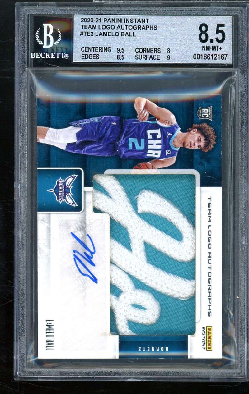 LaMelo Ball Rookie 2020-21 Panini Instant Team Log Autograph (#d 1 of 1) BGS 8.5 Image 1