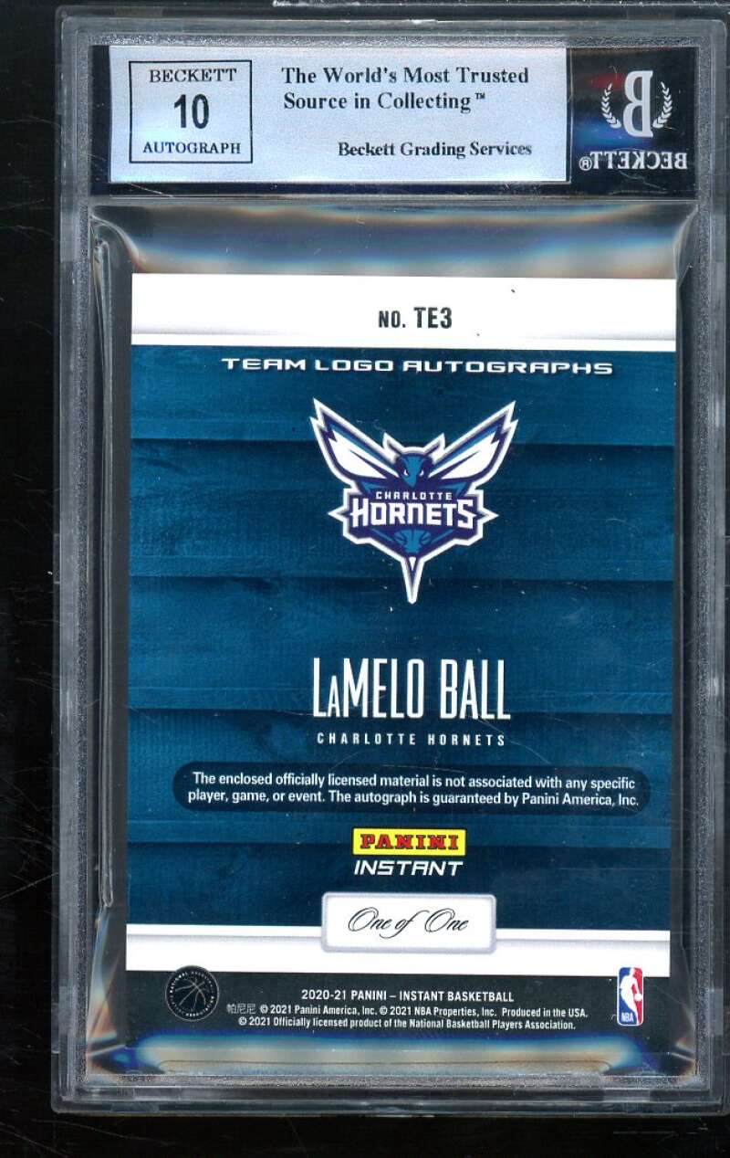 LaMelo Ball Rookie 2020-21 Panini Instant Team Log Autograph (#d 1 of 1) BGS 8.5 Image 2