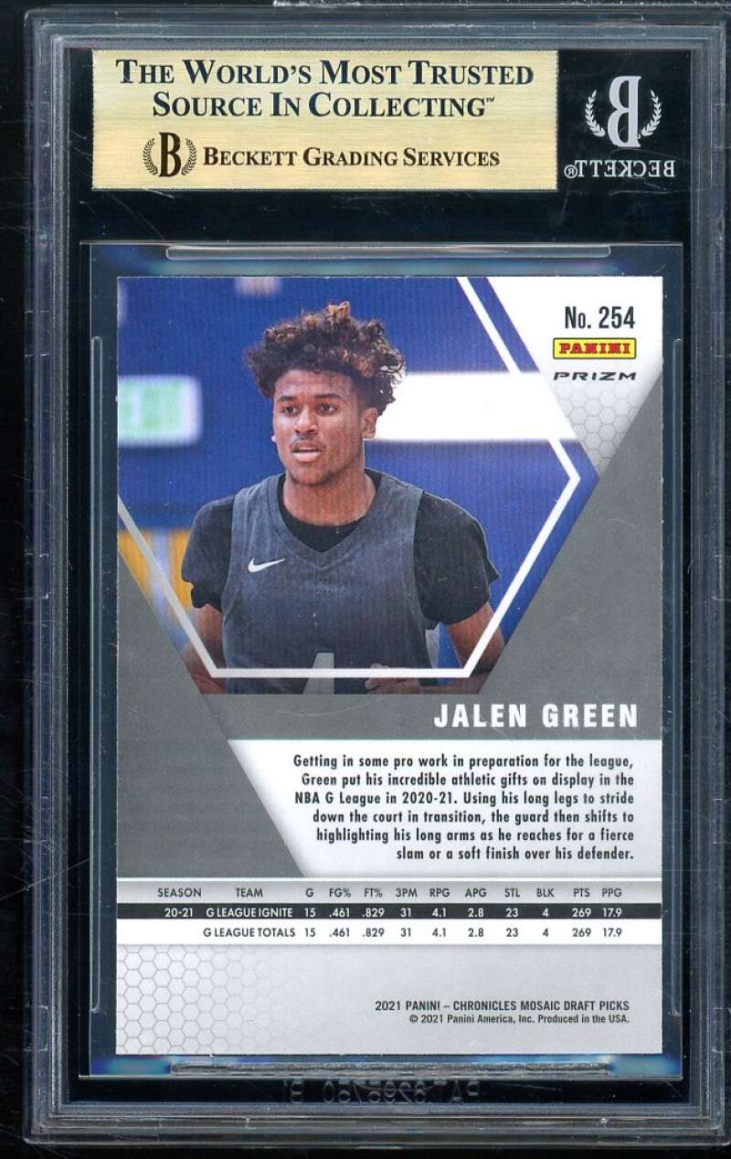 Jalen Green Rookie Card 2021-22 Chronicles DP Orange Mosaic (pop 2) #254 BGS 9.5 Image 2