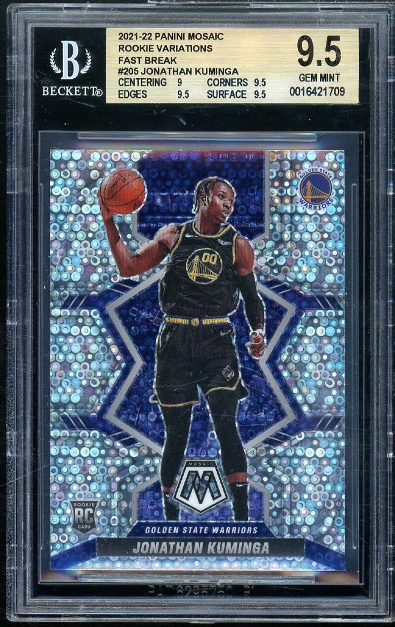 Jonathan Kuminga 2021-22 Panini Mosaic Rookie Variations Fast Break #205 BGS 9.5 Image 1