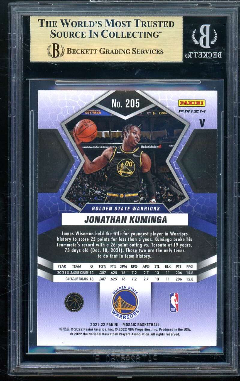 Jonathan Kuminga 2021-22 Panini Mosaic Rookie Variations Fast Break #205 BGS 9.5 Image 2