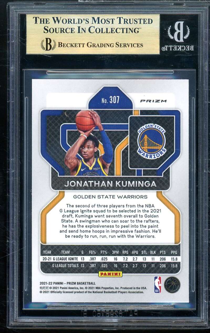 Jonathan Kuminga Rookie 2021-22 Panini Prizm 75th Anniversary Blue #307 BGS 9.5 Image 2