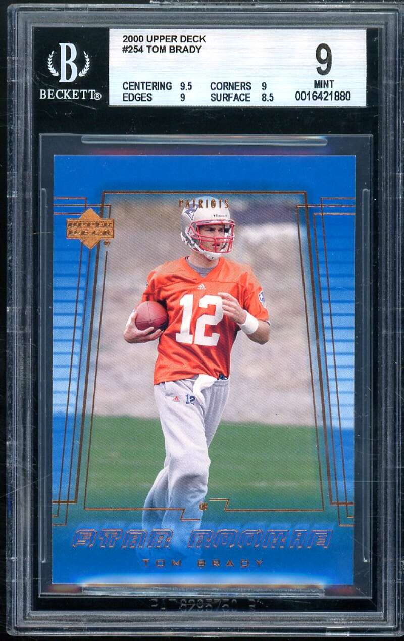 Tom Brady Rookie Card 2000 Upper Deck #254 BGS 9 (9.5 9 9 8.5) Image 1