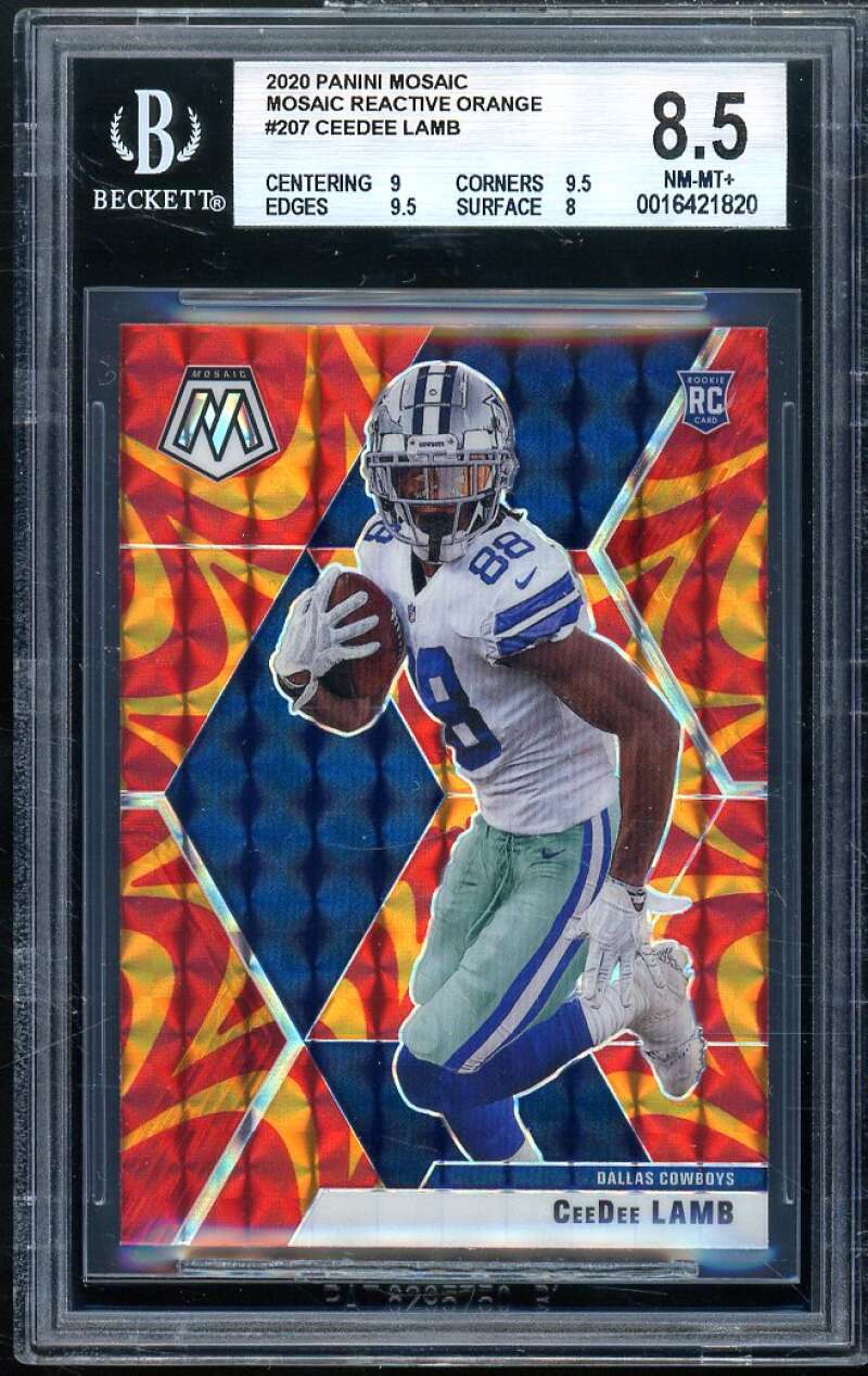 CeeDee Lamb Rookie 2020 Panini Mosaic Reactive Orange #207 BGS 8.5 (9 9.5 9.5 8) Image 1