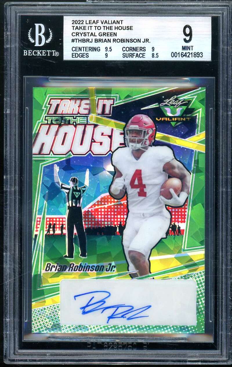 Brian Robinson Jr. Rookie 2022 Leaf Valiant Take To House (pop 1) #THBRJ BGS 9 Image 1