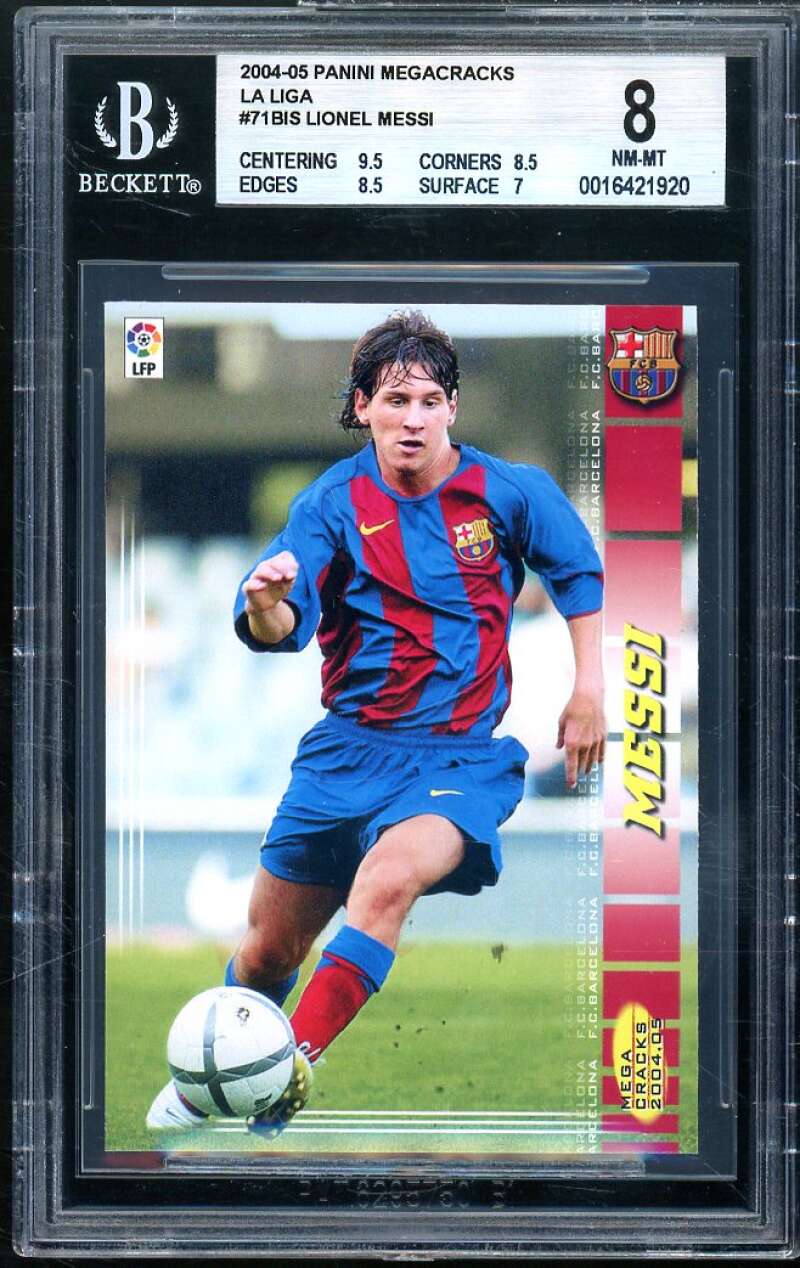 Lionel Messi Rookie Card 2004-05 Panini Megacracks La Liga BGS 8 (9.5 8.5 8.5 7) Image 1
