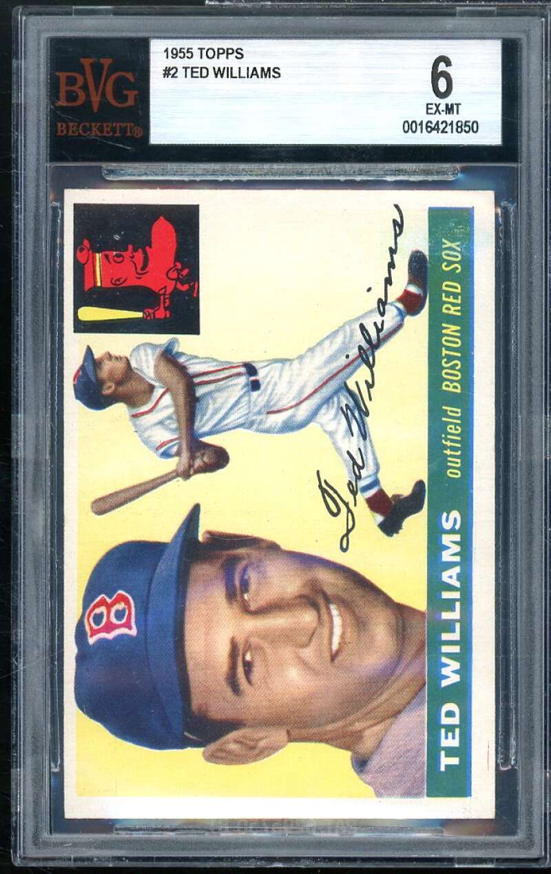 Ted Williams Card 1955 Topps #2 BGS BVG 6 Image 1