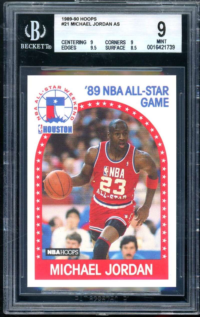 Michael Jordan Card 1989-90 Hoops All-Star #21 BGS 9 (9 9 9.5 8.5) Image 1