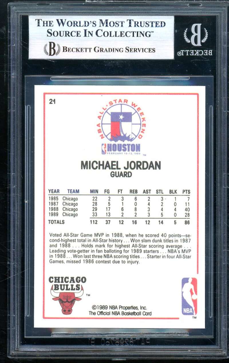 Michael Jordan Card 1989-90 Hoops All-Star #21 BGS 9 (9 9 9.5 8.5) Image 2