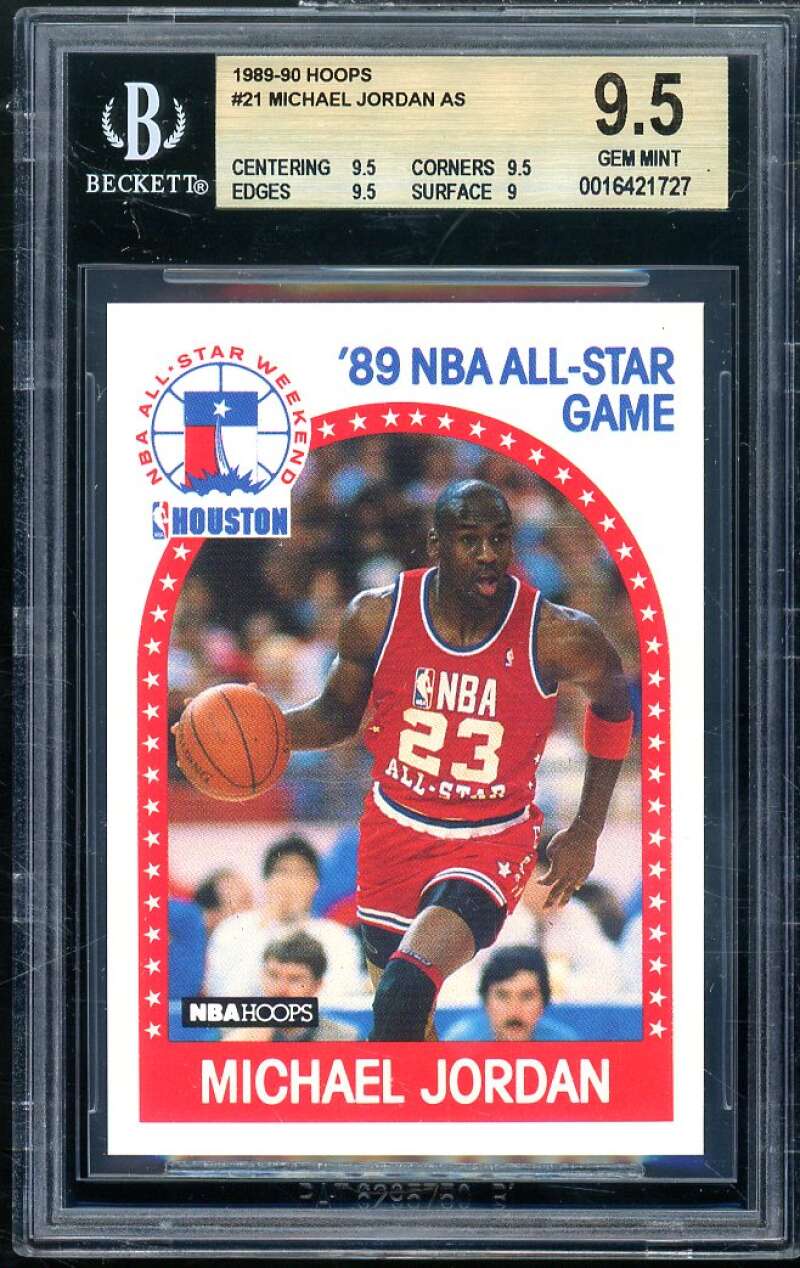 Michael Jordan Card 1989-90 Hoops All-Star #21 BGS 9.5 (9.5 9.5 9.5 9) Image 1