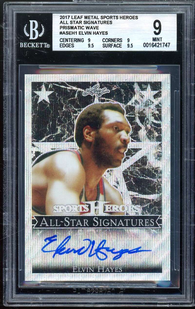 Elvin Hayes 2017 Leaf Metal Sports Heroes Signatures Prismatic Wave #aseh1 BGS 9 Image 1