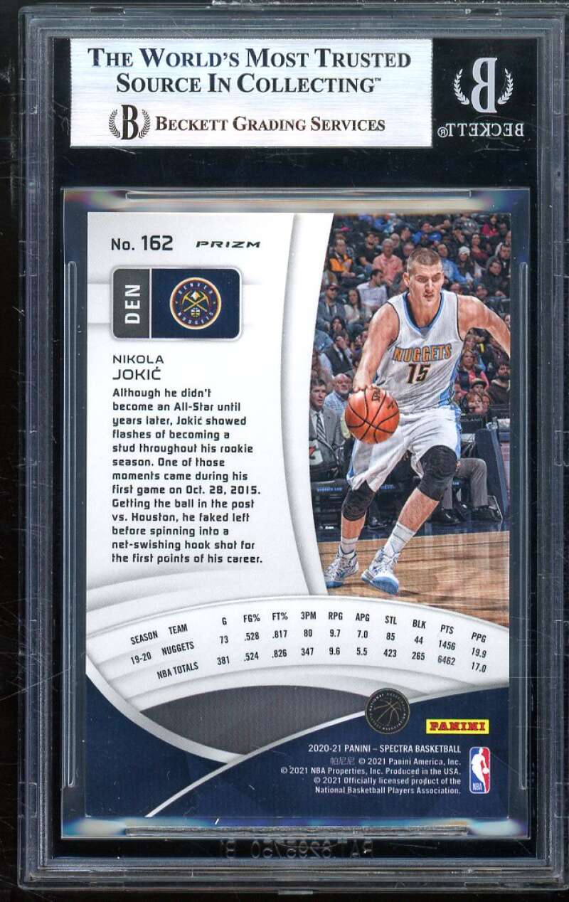 Nikola Jokic 2020-21 Panini Spectra Silver #162 (pop 1) BGS 9 (9.5 9 9.5 8.5) Image 2