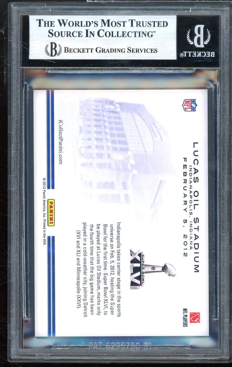 Lucas Oil Stadium SB46 Patch 2012 Panini Super Bowl XLVI Patches #nno BGS 6.5 Image 2