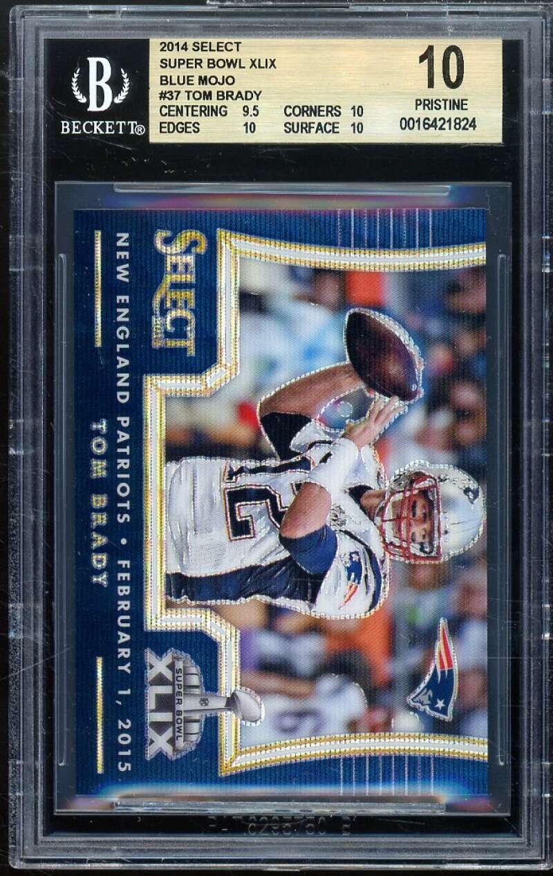 Tom Brady 2014 Panini Select Super Bowl XLIX Blue Mojo #37 (PRISTINE) BGS 10 Image 1