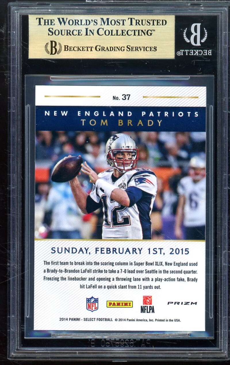 Tom Brady 2014 Panini Select Super Bowl XLIX Blue Mojo #37 (PRISTINE) BGS 10 Image 2