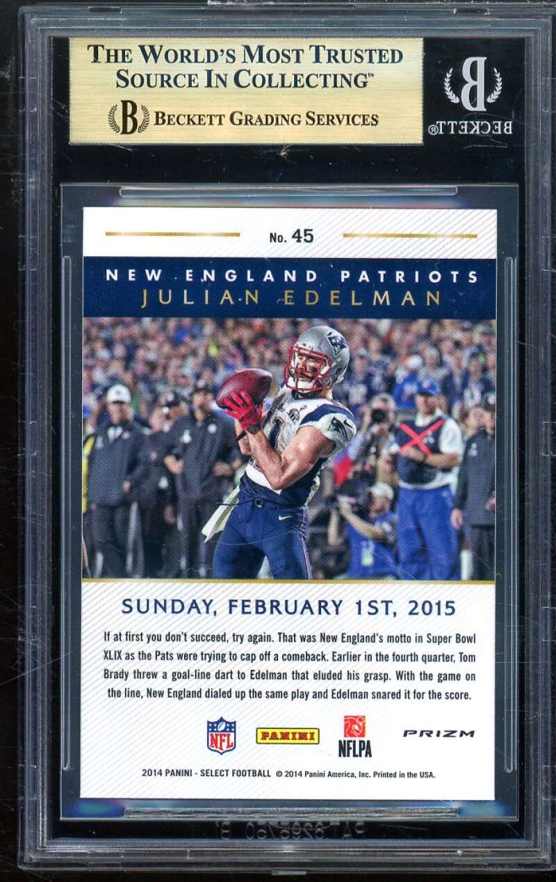 Junior Edelman 2014 Panini Select Super Bowl Blue Mojo #45 (PRISTINE) BGS 10 Image 2