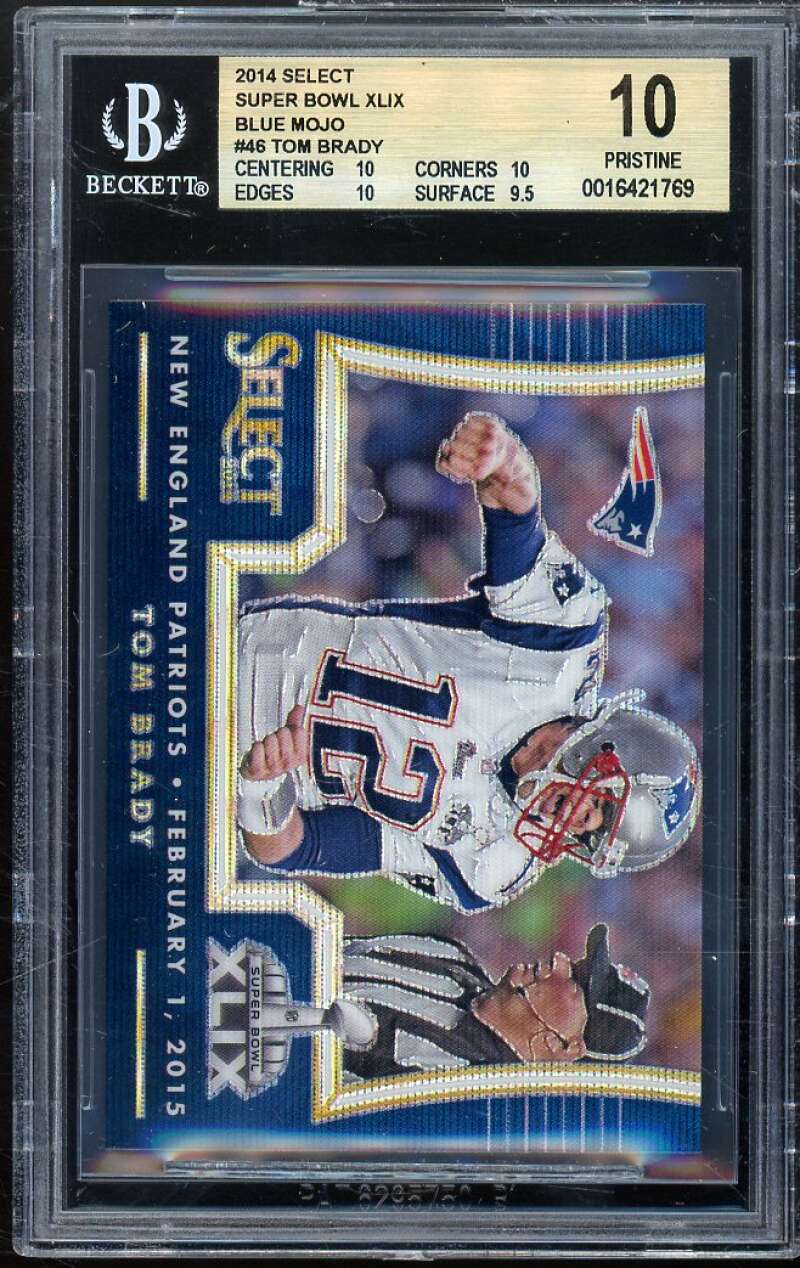 Tom Brady 2014 Panini Select Super Bowl XLIX Blue Mojo #46 (PRISTINE) BGS 10 Image 1