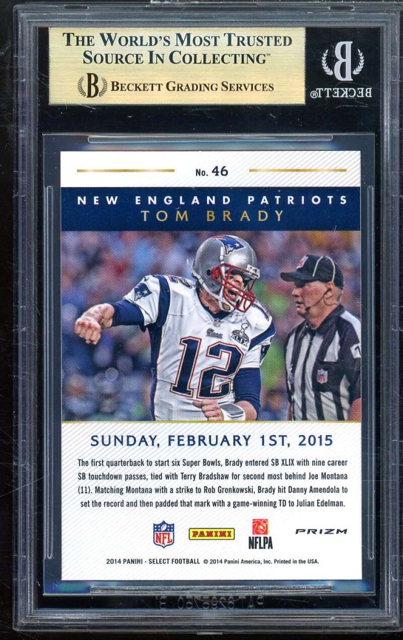 Tom Brady 2014 Panini Select Super Bowl XLIX Blue Mojo #46 (PRISTINE) BGS 10 Image 2