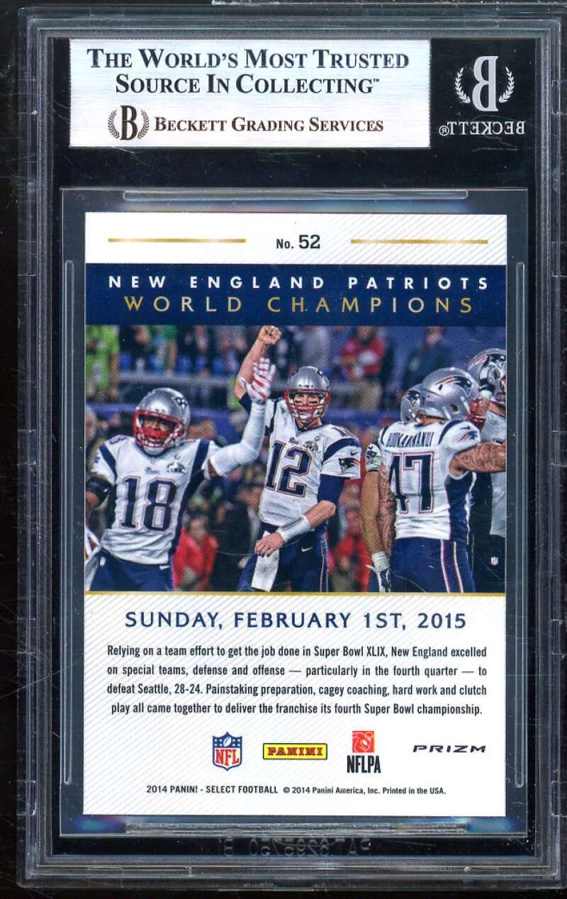 Slater/ Tom Brady 2014 Panini Select Super Bowl XLIX Blue Mojo (pop 2) #52 BGS 9 Image 2