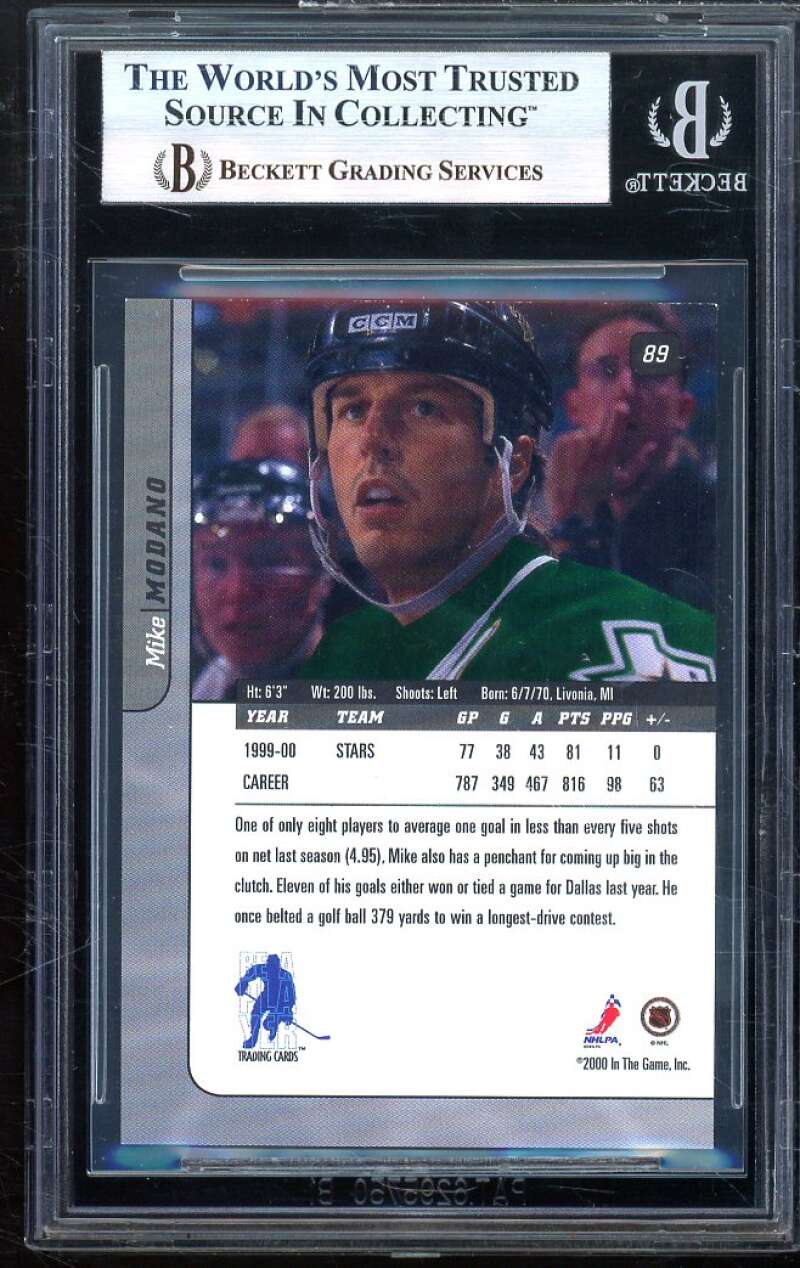 Mike Modano 2000-01 BAP Signature Series Toronto Spring Emerald (#d 4/10) BGS 9 Image 2