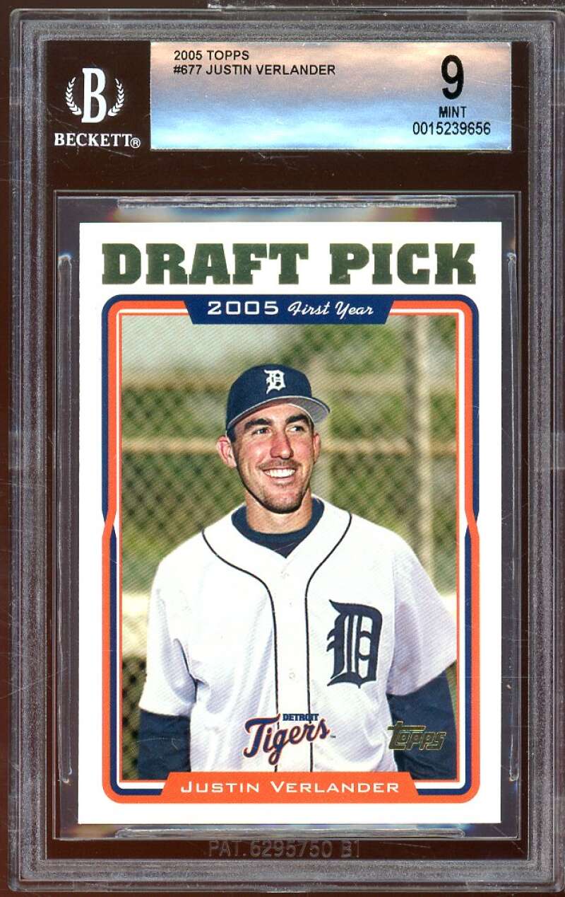 Justin Verlander Rookie Card 2005 Topps #677 BGS 9 Image 1