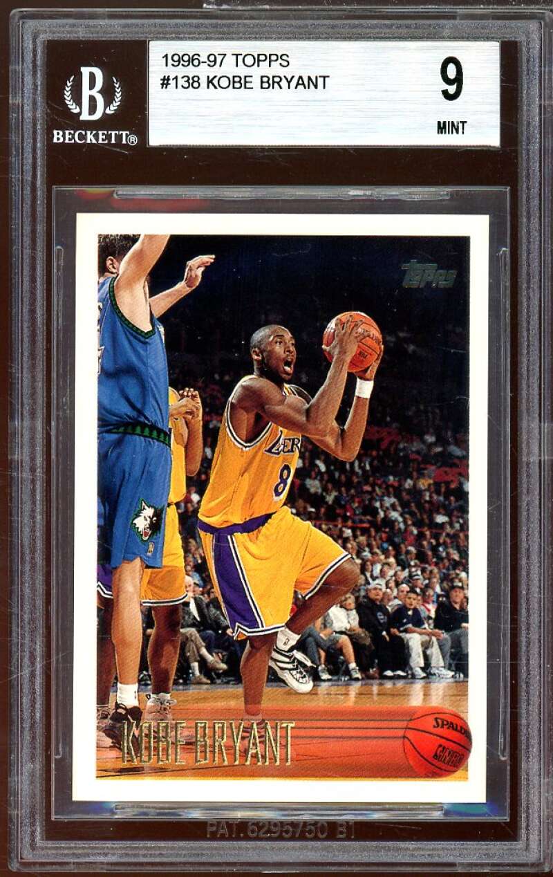 Kobe Bryant Rookie Card 1996-97 Topps #138 BGS 9 (8.5 9 9 9.5) Image 1