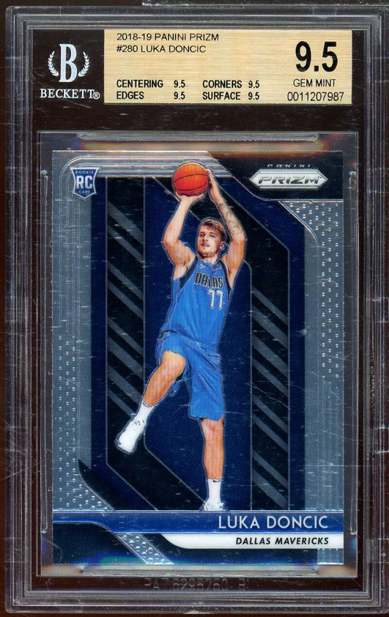 Luka Doncic Rookie Card 2018-19 Panini Prizm #280 BGS 9.5 (9.5 9.5 9.5 9.5) Image 1