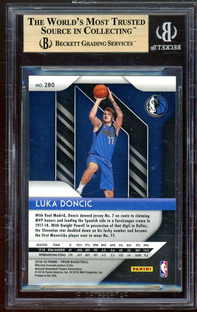 Luka Doncic Rookie Card 2018-19 Panini Prizm #280 BGS 9.5 (9.5 9.5 9.5 9.5) Image 2