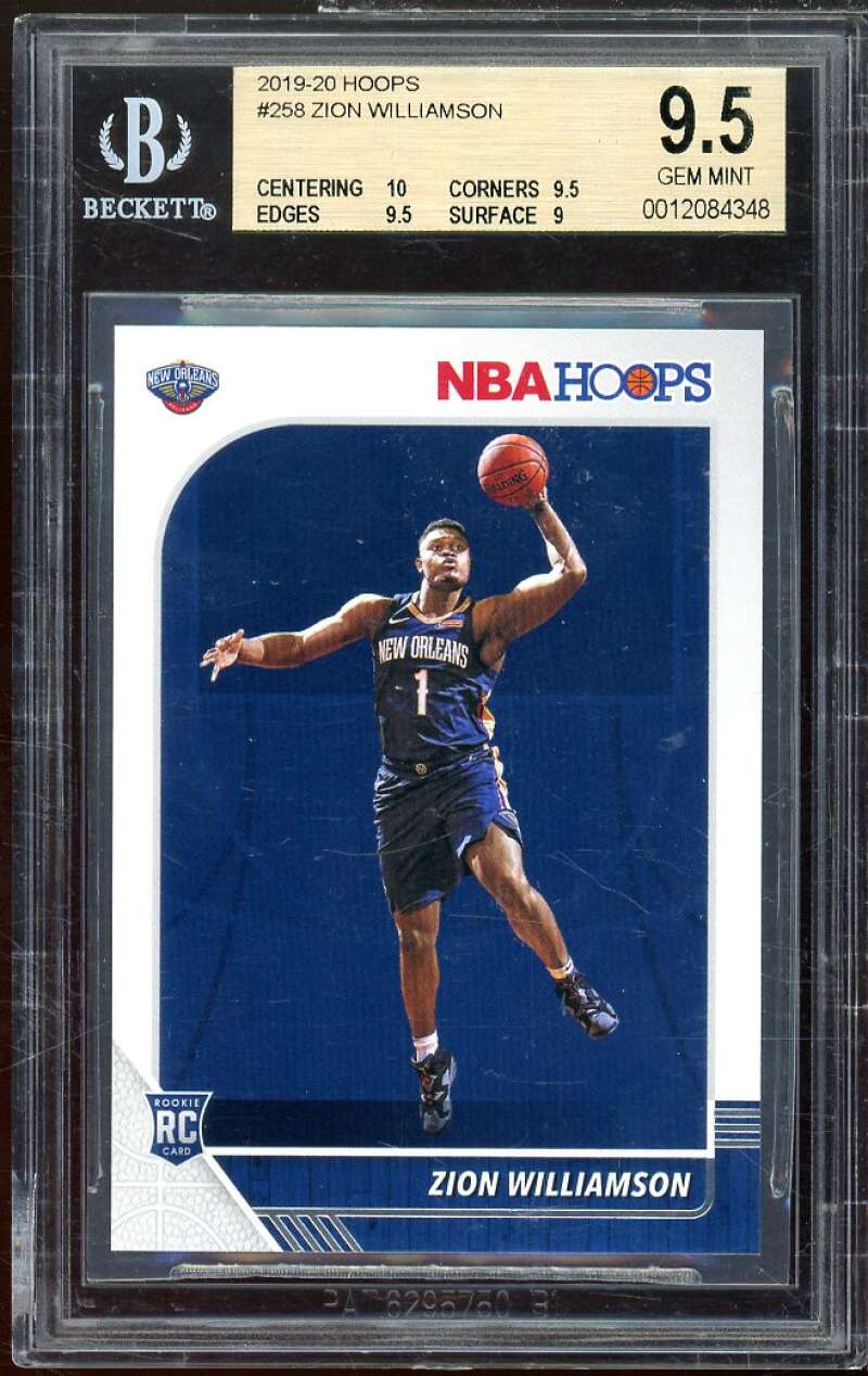 Zion Williamson Rookie Card 2019-20 Hoops #258 BGS 9.5 (10 9.5 9.5 9) Image 1