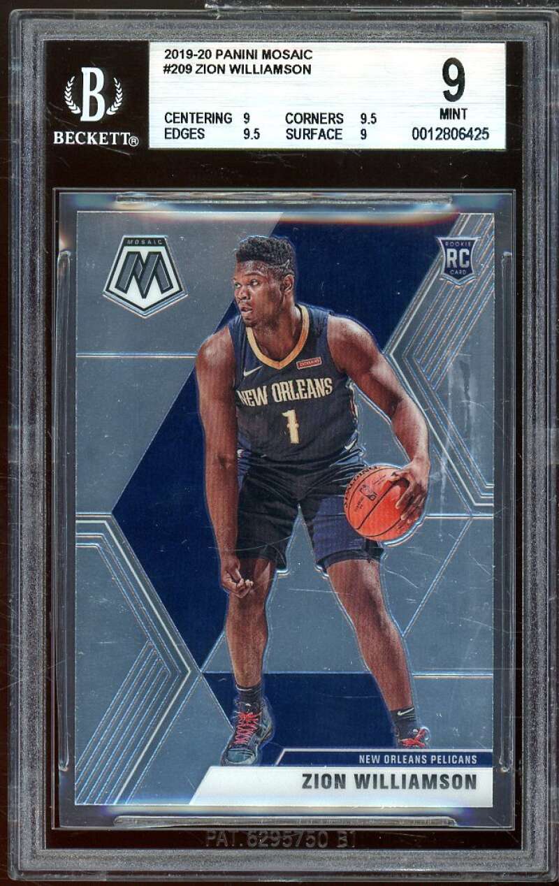 Zion Williamson Rookie Card 2019-20 Panini Mosaic #209 BGS 9 (9 9.5 9.5 9) Image 1