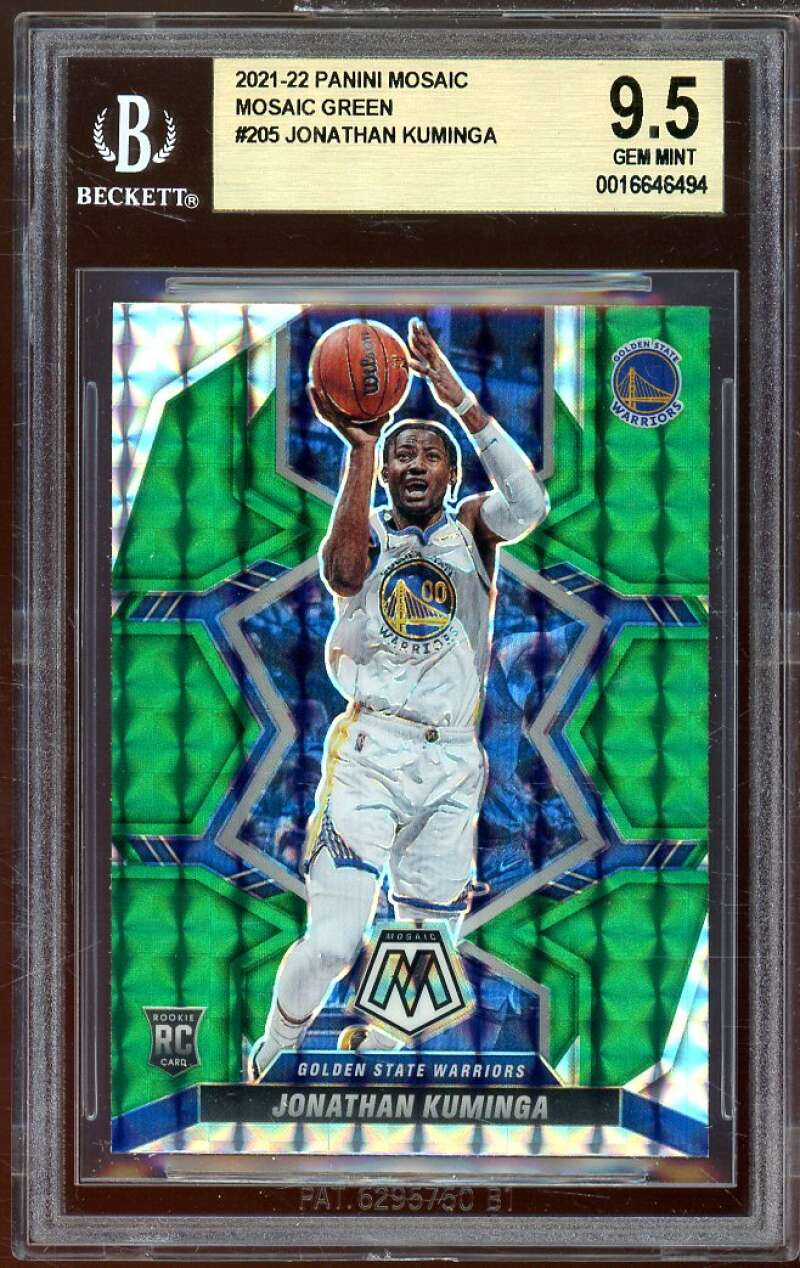 Jonathan Kuminga Rookie 2021-22 Panini Mosaic Mosaic Green (pop 1) #205 BGS 9.5 Image 1