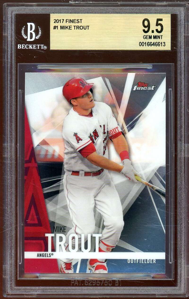 Mike Trout Card 2017 Finest (pop 7) #1 BGS 9.5 Image 1