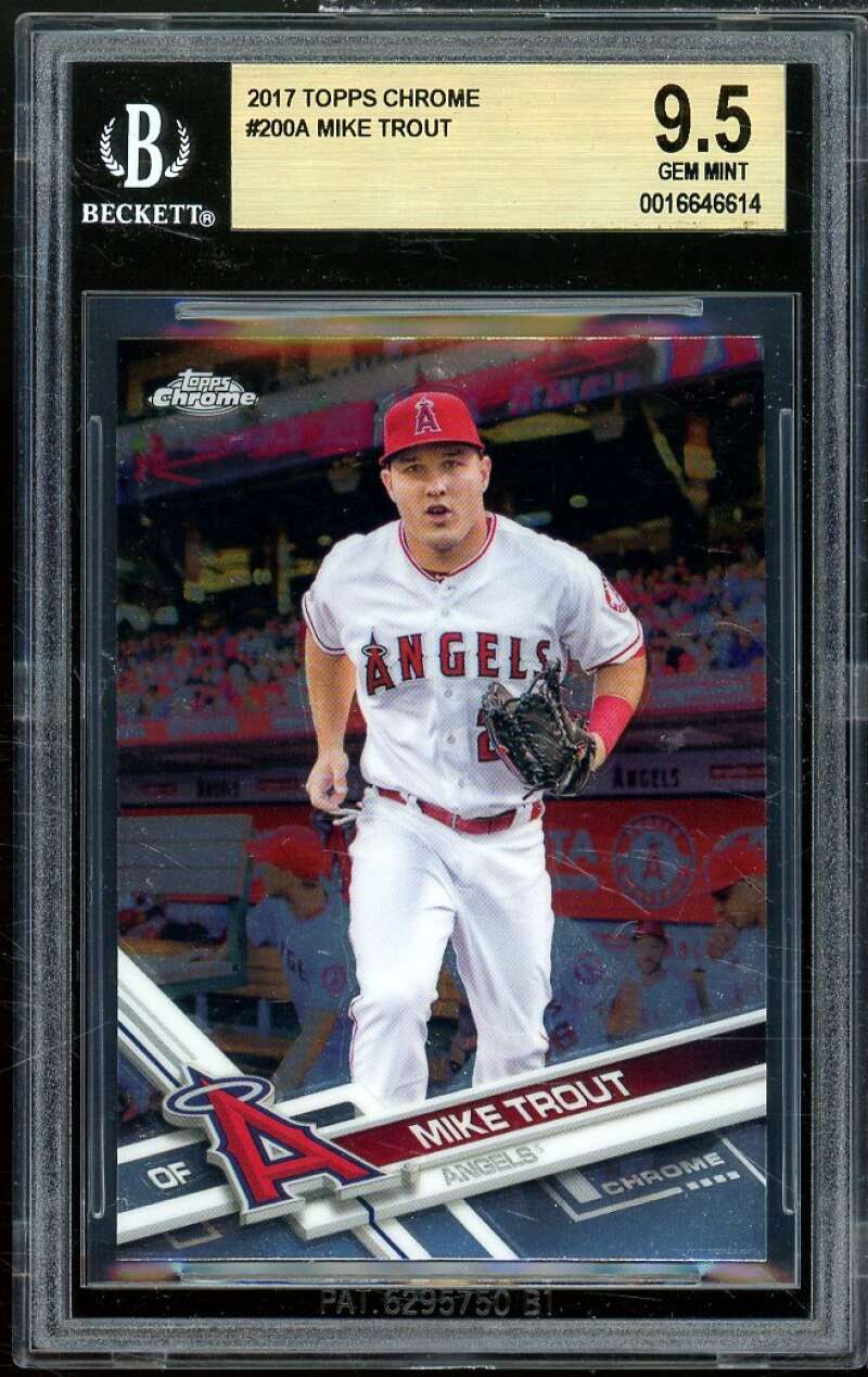 Mike Trout Card 2017 Topps Chrome #200a BGS 9.5 Image 1