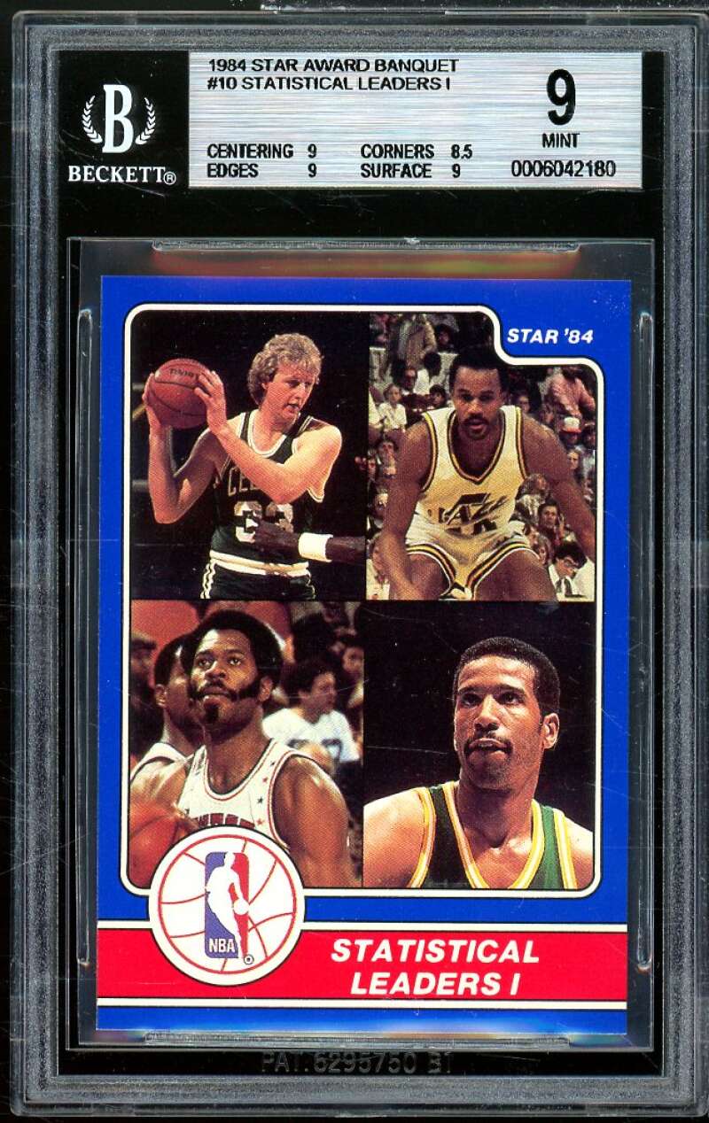 Larry Bird 1984 Star Award Banquet Statistical Leaders #10 BGS 9 (9 8.5 9 9) Image 1