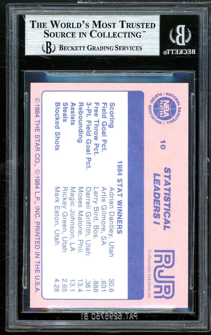 Larry Bird 1984 Star Award Banquet Statistical Leaders #10 BGS 9 (9 8.5 9 9) Image 2