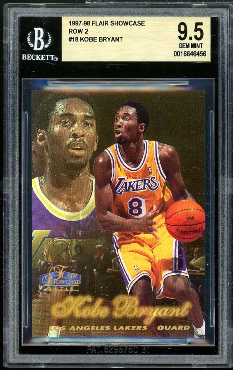 Kobe Bryant Card 1997-98 Flair Showcase Row 2 #18 BGS 9.5 Image 1